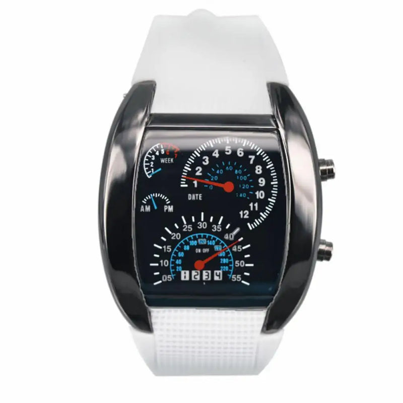 HOT SALES！！！New Arrival Fashion Men Women LED Digital Dashboard Pattern Dial Sport Wrist Watch Gift